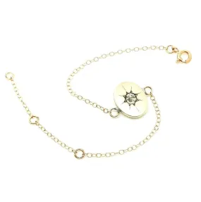 Antique Victorian Foil Paste Star 9ct Gold Bracelet