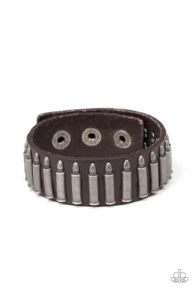 Armed and Dangerous Brown Paparazzi Bracelet