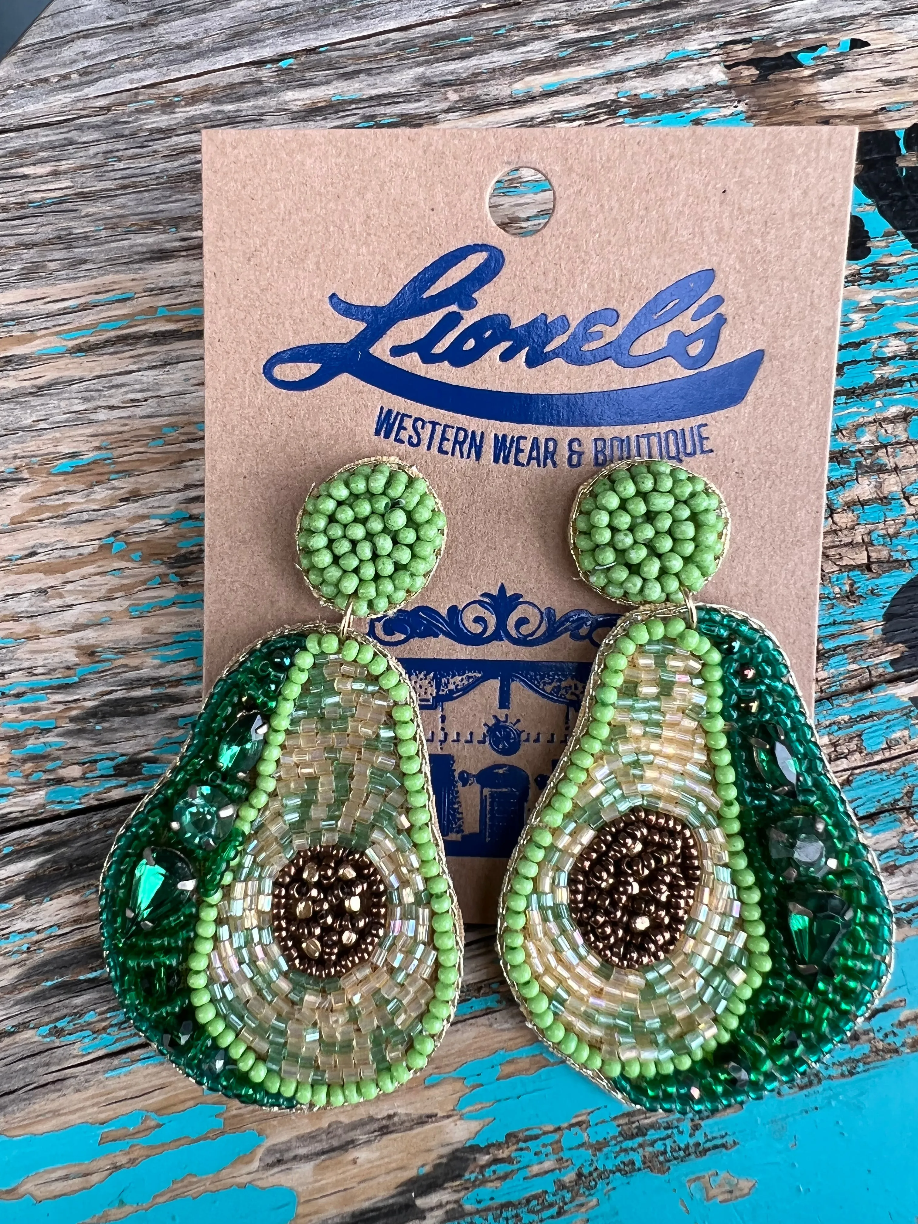 Avocado Beaded Earrings