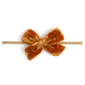Baby Bow - Mustard Velvet
