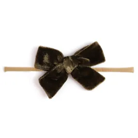 Baby Bow - Olive Velvet
