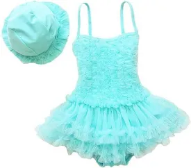 Baby Girls Princess Lace Layer Tankini Swimsuit Tutu Dress One-Pieces Swimwear Bikini Sets