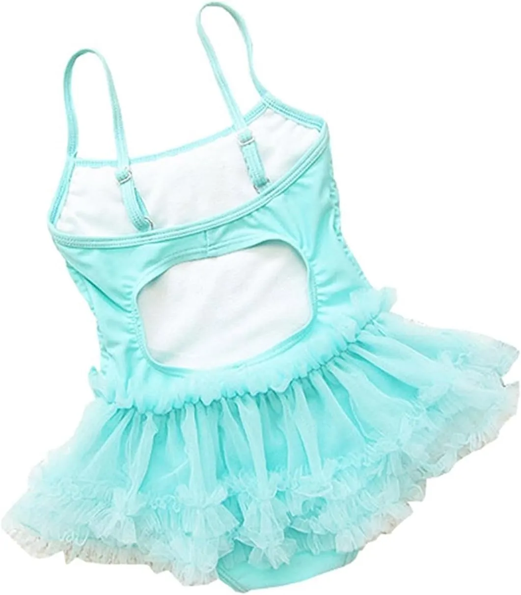 Baby Girls Princess Lace Layer Tankini Swimsuit Tutu Dress One-Pieces Swimwear Bikini Sets