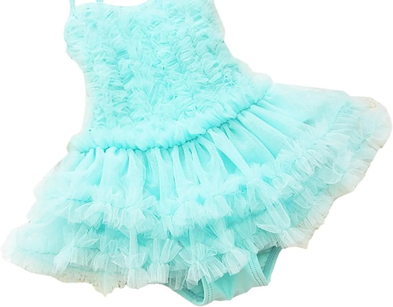 Baby Girls Princess Lace Layer Tankini Swimsuit Tutu Dress One-Pieces Swimwear Bikini Sets