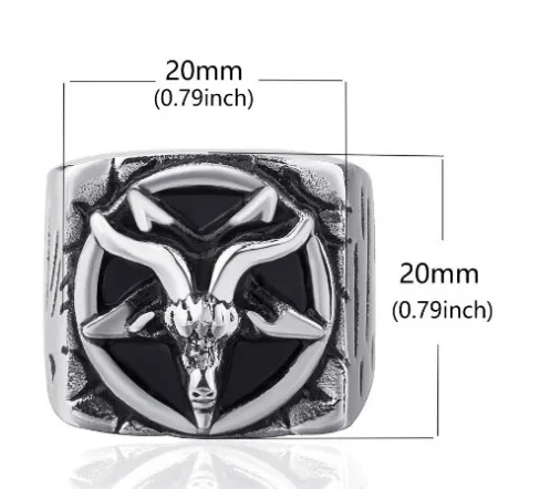 Baphomet Goat Head Ring