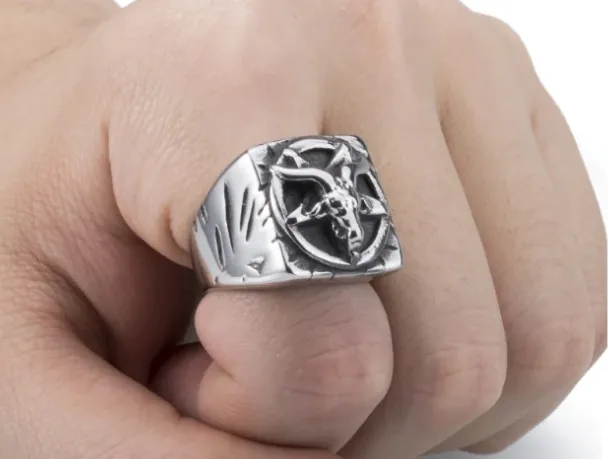 Baphomet Goat Head Ring