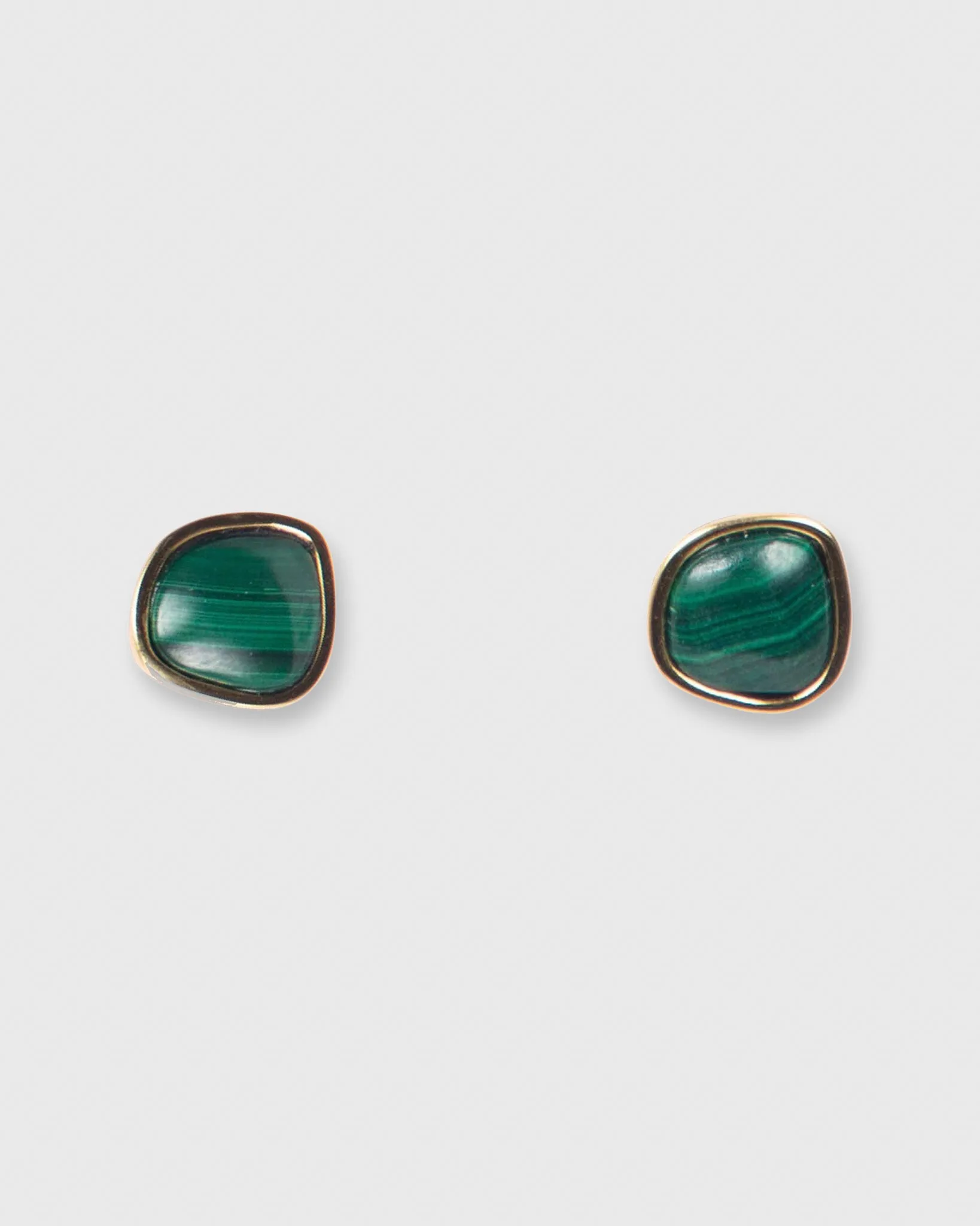 Bay Stud Earrings in Malachite