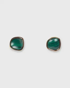Bay Stud Earrings in Malachite