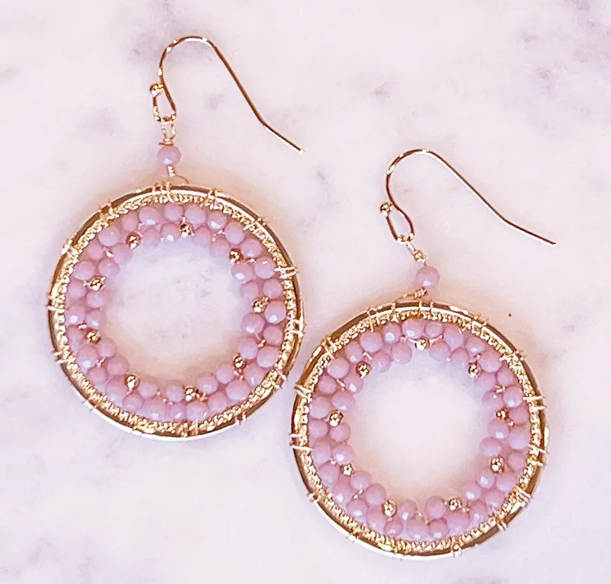 Beaded Earring-Purple
