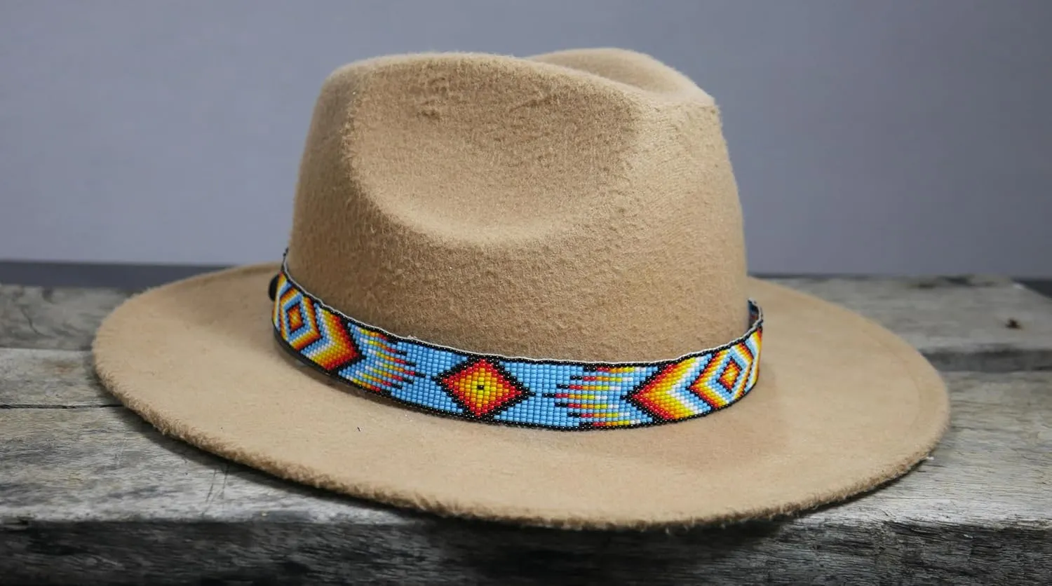 Beaded Hat band Native American Style Southwestern Cowboy Rode Handmade Head/Hat Band Collection