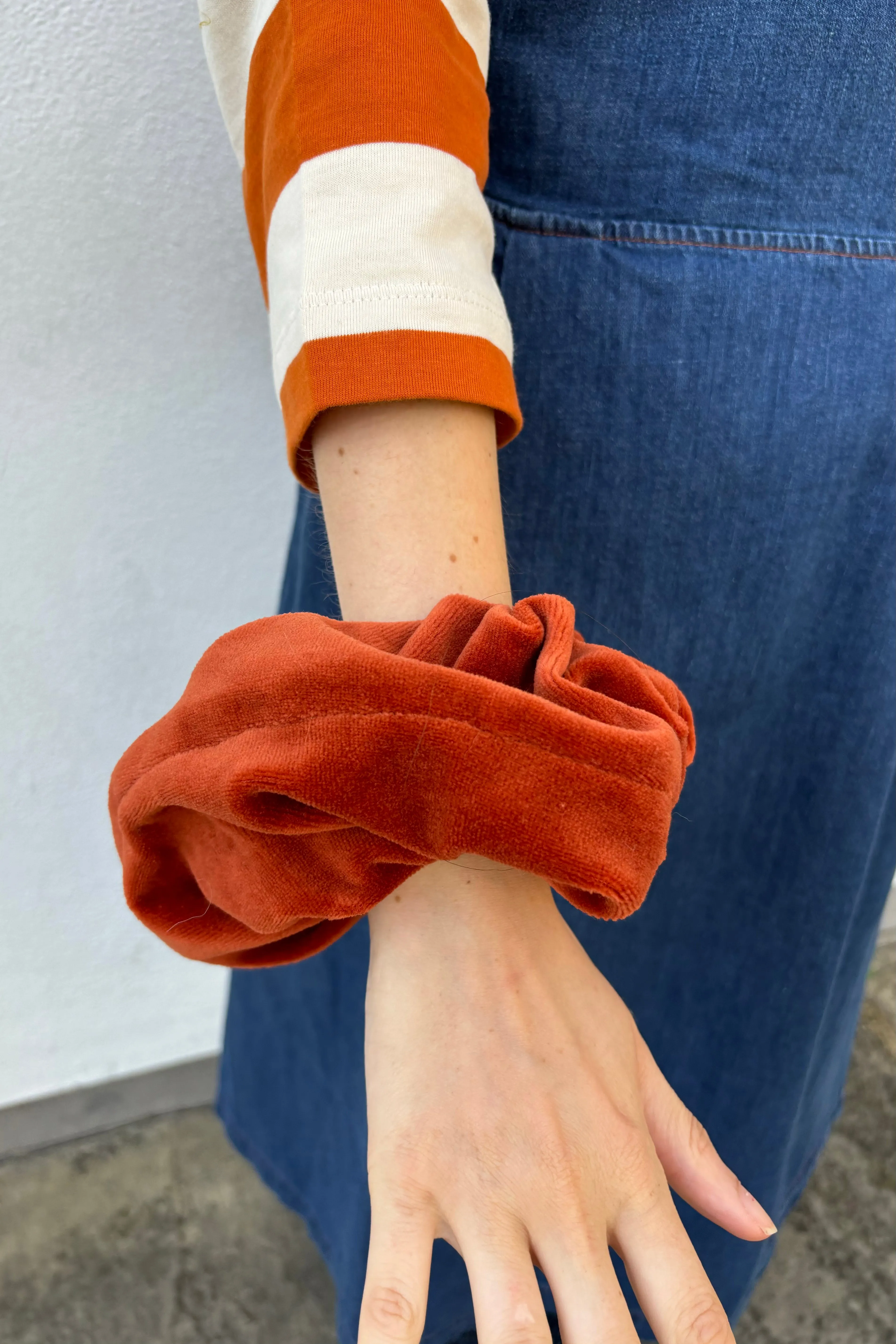 Beaumont Organic Sandy Paprika Velour Scrunchie