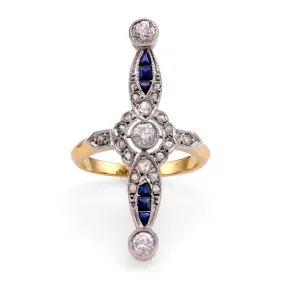 Belle Epoque Diamond and Sapphire Cocktail Ring