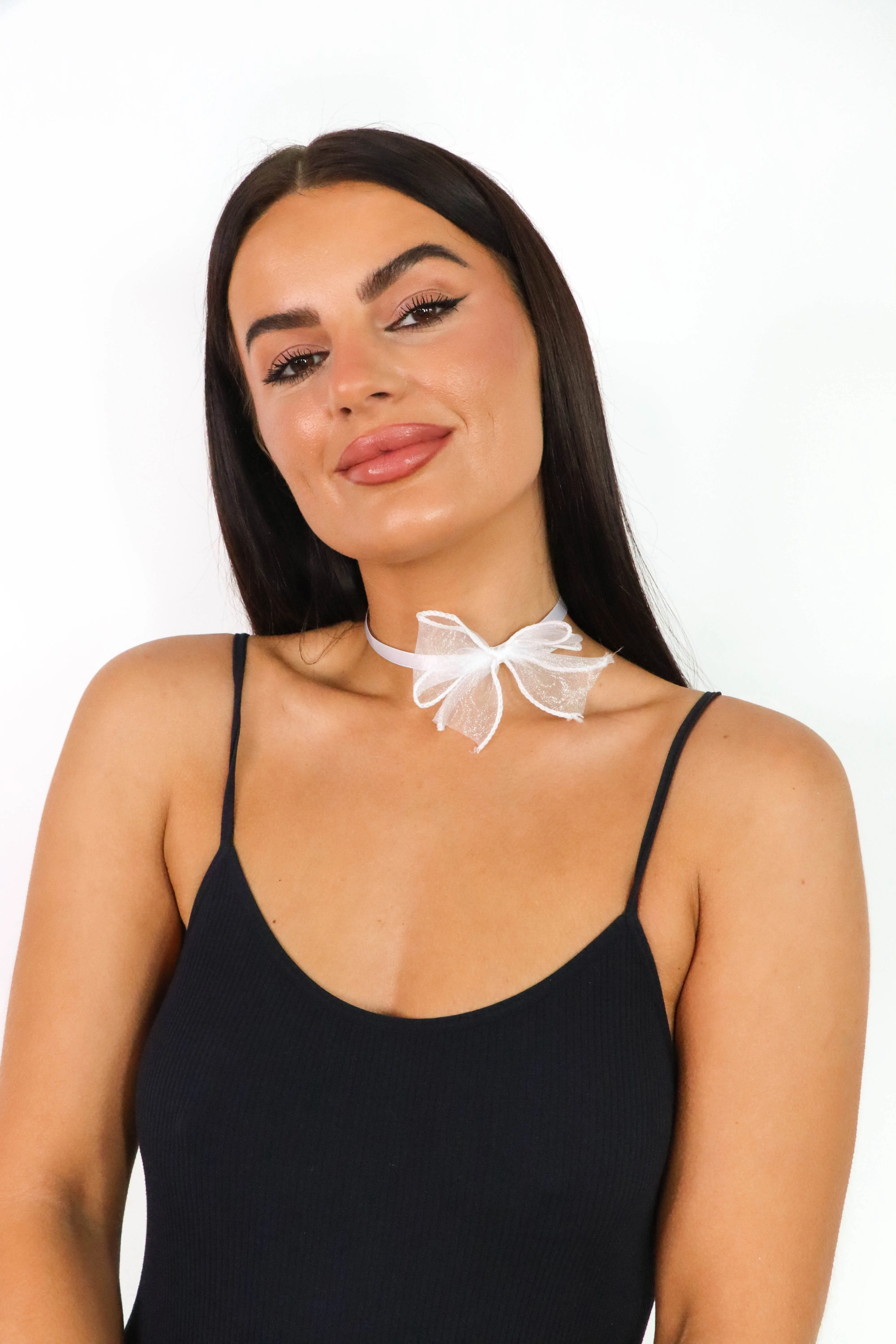 Best In Bow - White Bow Necklace
