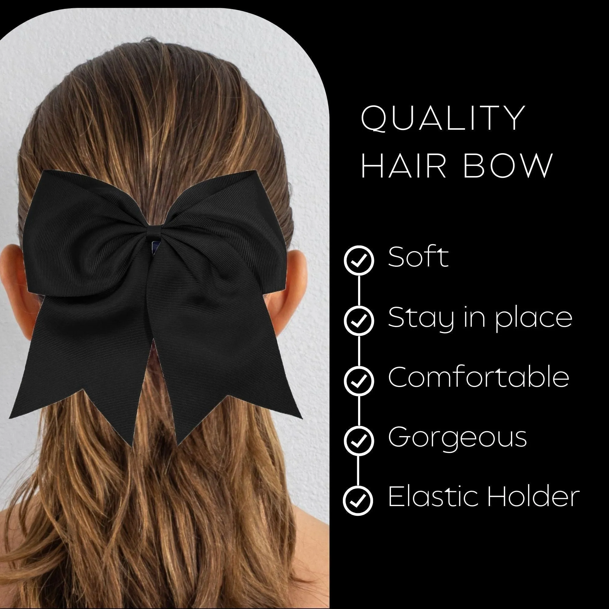 Black Clip Hair Bow