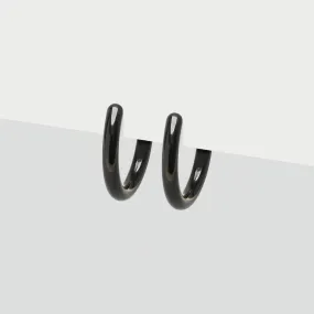 Black Medium Clip-On Earrings