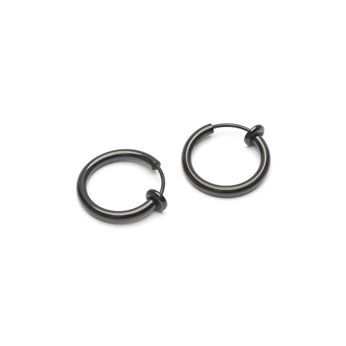 Black Medium Clip-On Earrings