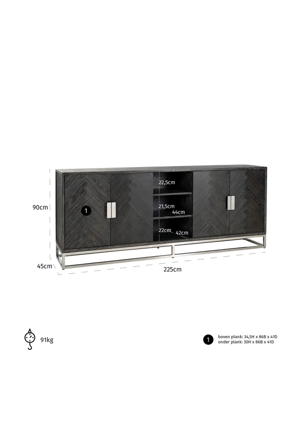 Black Oak Chevron Sideboard | OROA Blackbone