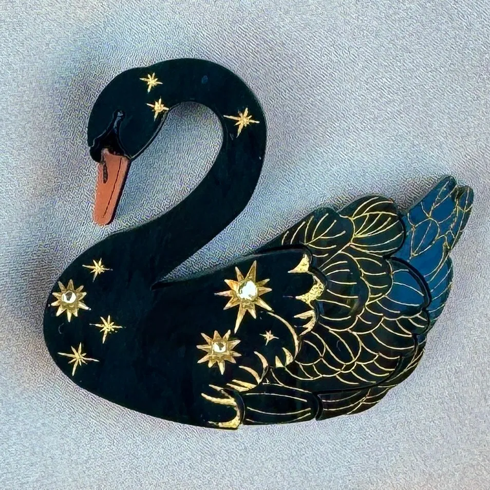 Black swan - Brooch - Set of 2