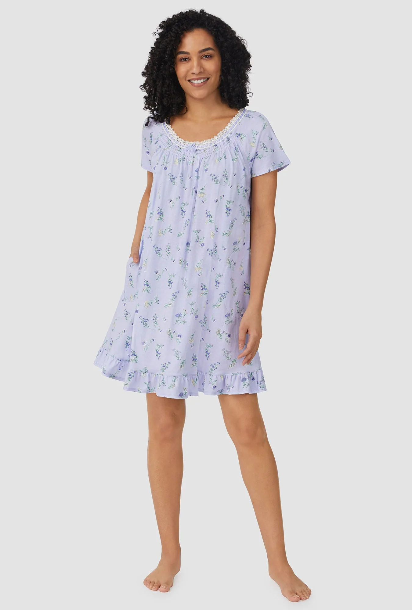 Blue Garden Floral Cap Sleeve Sleepshirt