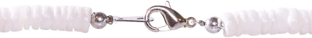 BlueRica Shark Tooth on Puka Shell Beads Necklace (18" 3U)