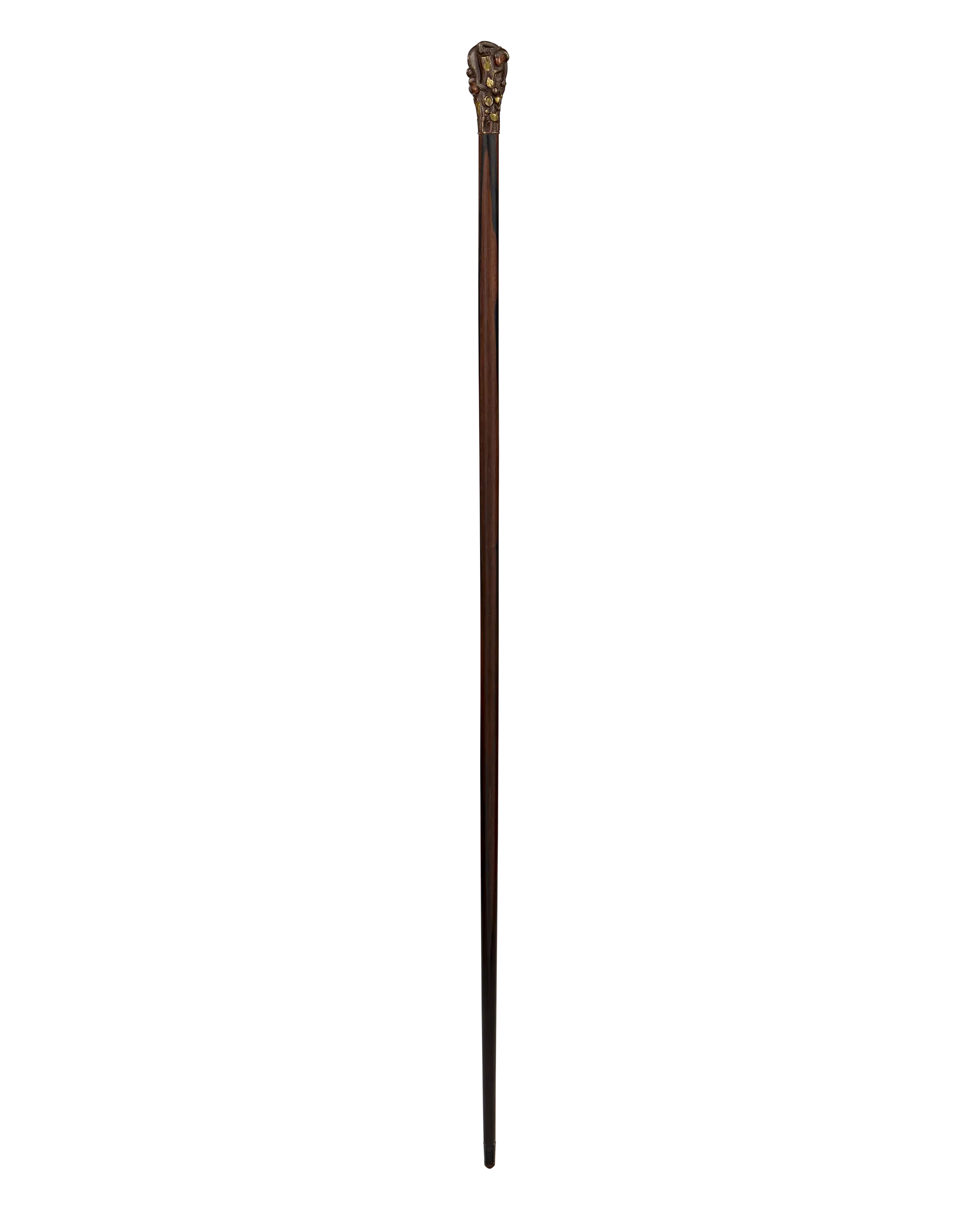 Bronze Monkey Meiji Period Cane