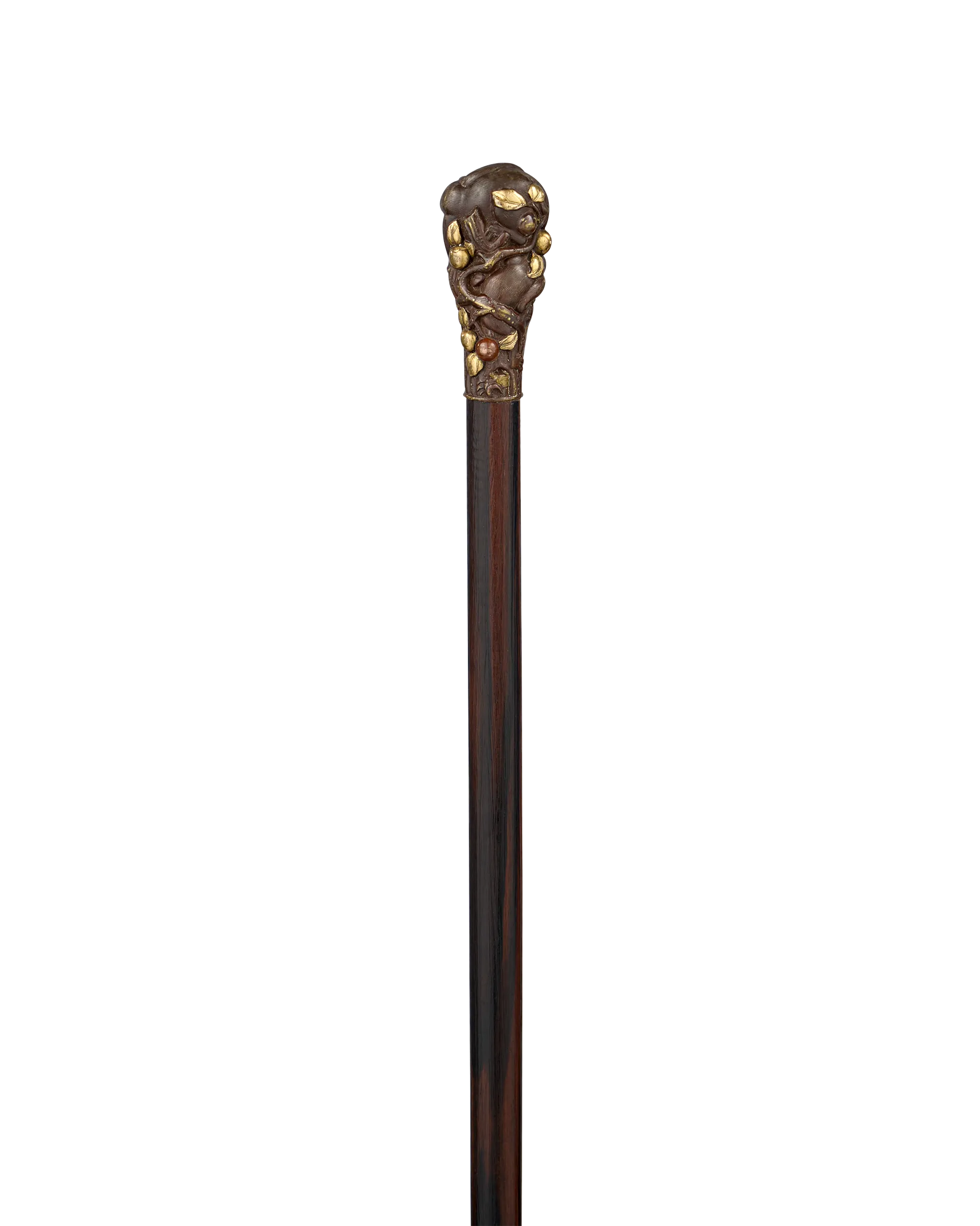 Bronze Monkey Meiji Period Cane