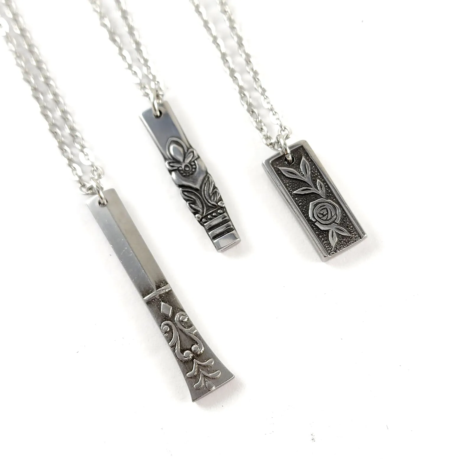 Bulk Lot of 10 Stainless Steel Spoon Bar Necklaces - Wholesale