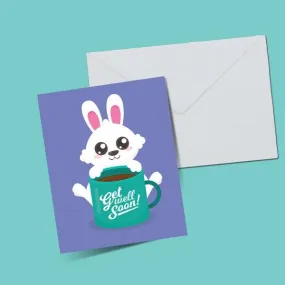 Bunny Rabbit Get Well Soon Greeting Card