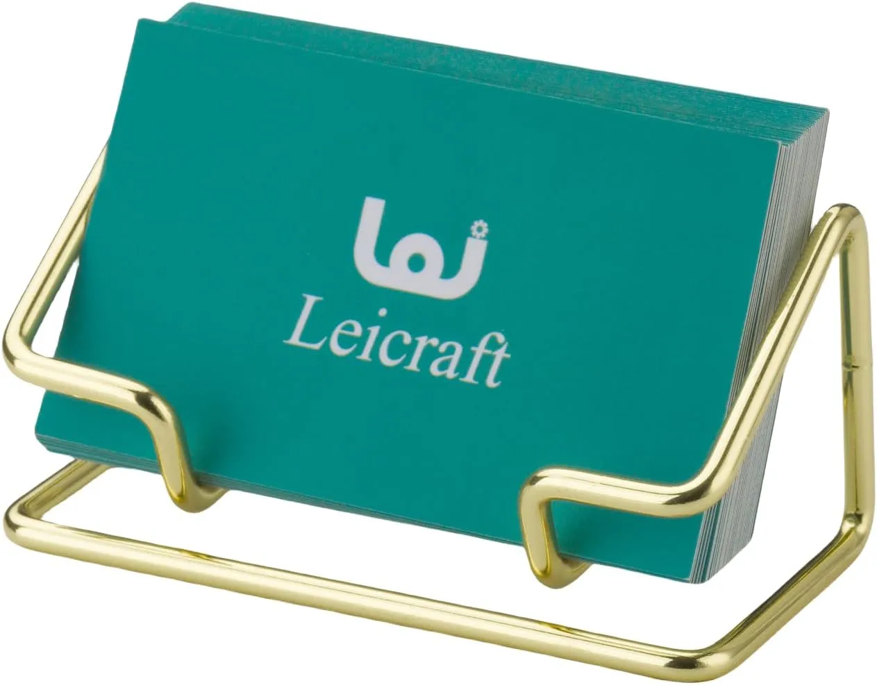 Business Card Holder for Desk, Cute Metal Card Organizers and Office Desk Accessories for Men and Women (Golden)