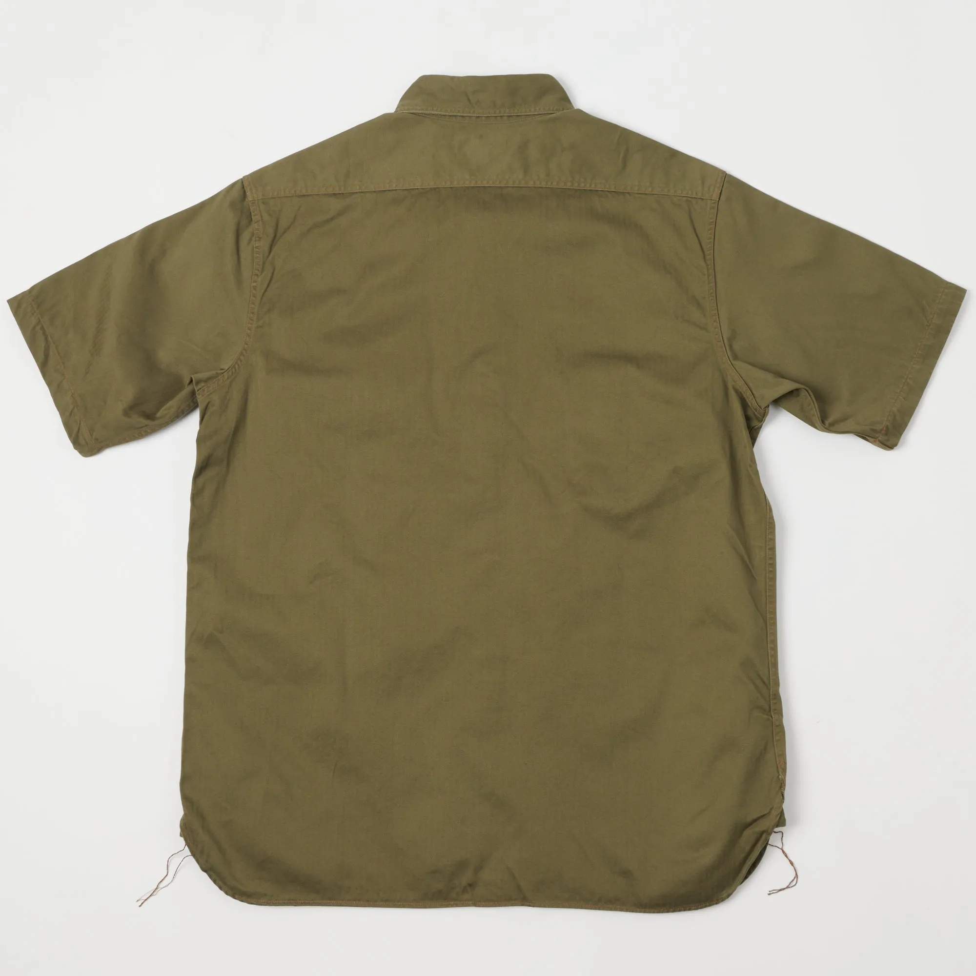 Buzz Rickson's BR38401 S/S Herringbone Work Shirt - Olive
