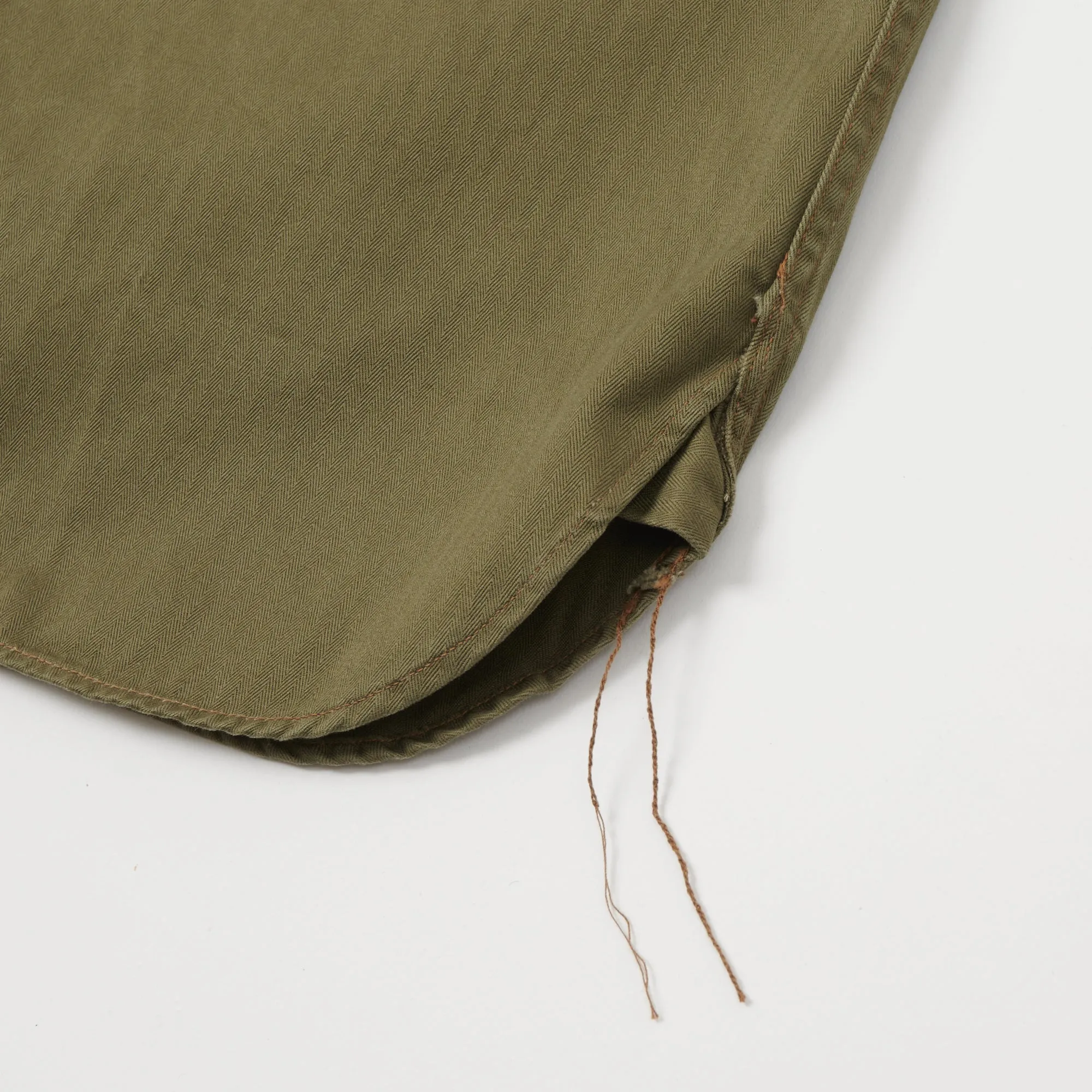 Buzz Rickson's BR38401 S/S Herringbone Work Shirt - Olive