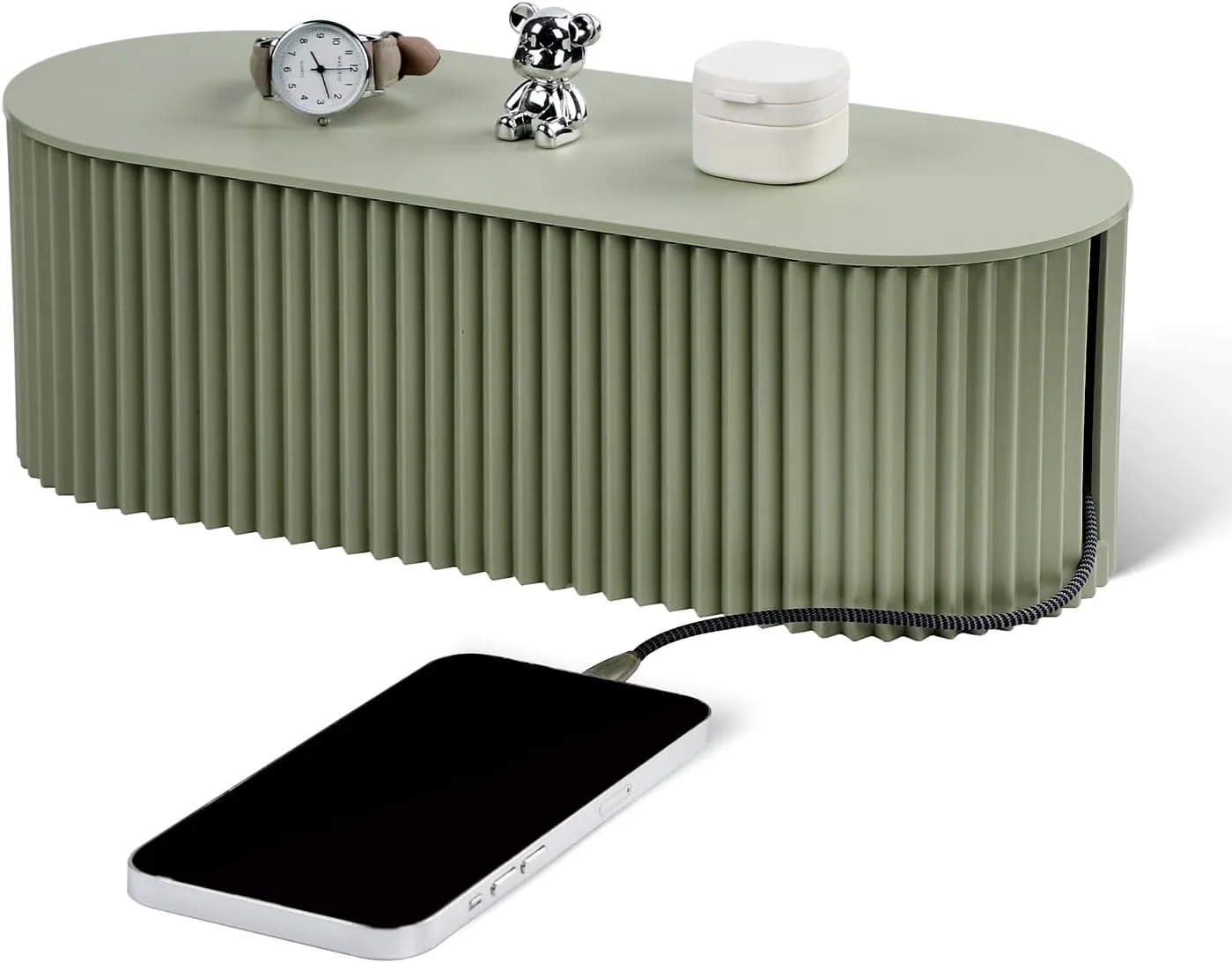 Cable Management Box Large Cable Organizer Box for Power Strips, Surge Protectors, Chargers, Adapters, TV Computer Wires Cable Hider Organizer Box with Cable TiesWire Ties - Green