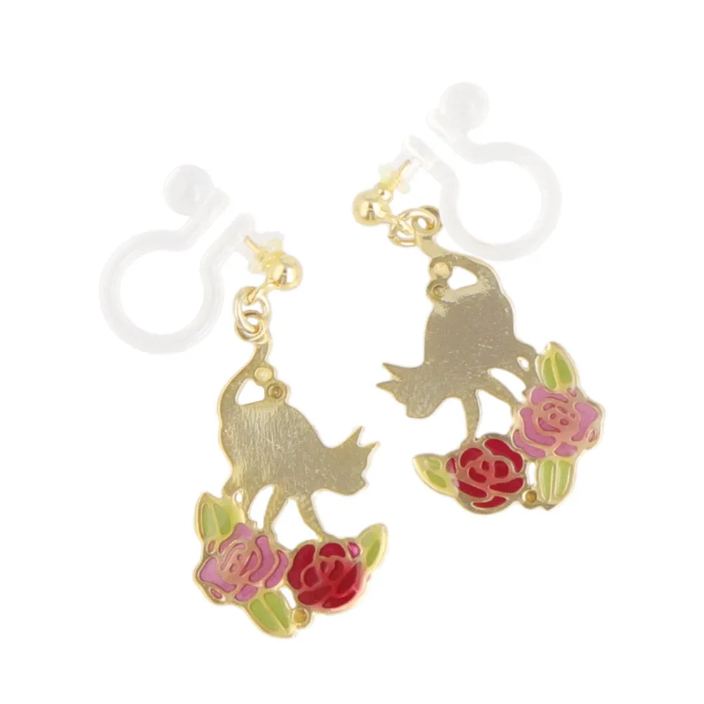 Cat and Rose Drop Invisible Clip Ons