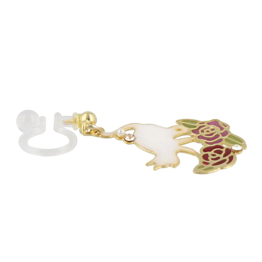 Cat and Rose Drop Invisible Clip Ons
