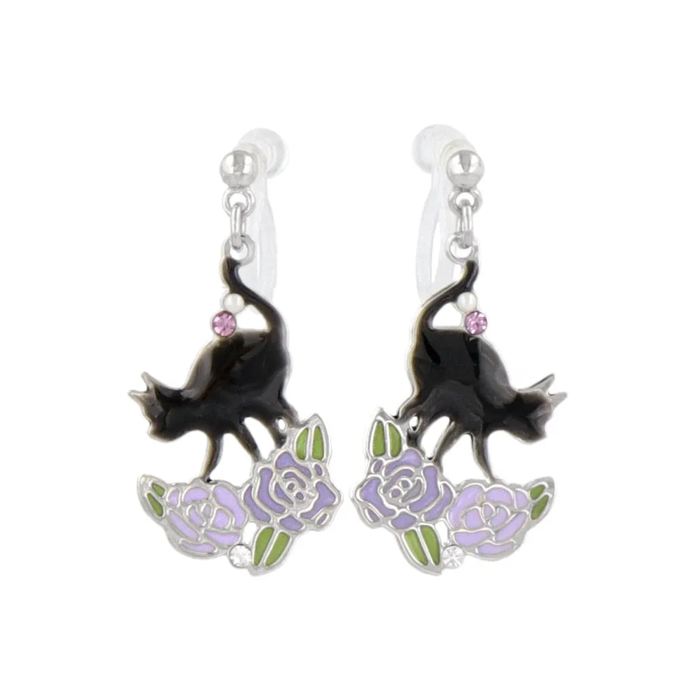 Cat and Rose Drop Invisible Clip Ons
