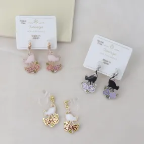 Cat and Rose Drop Invisible Clip Ons