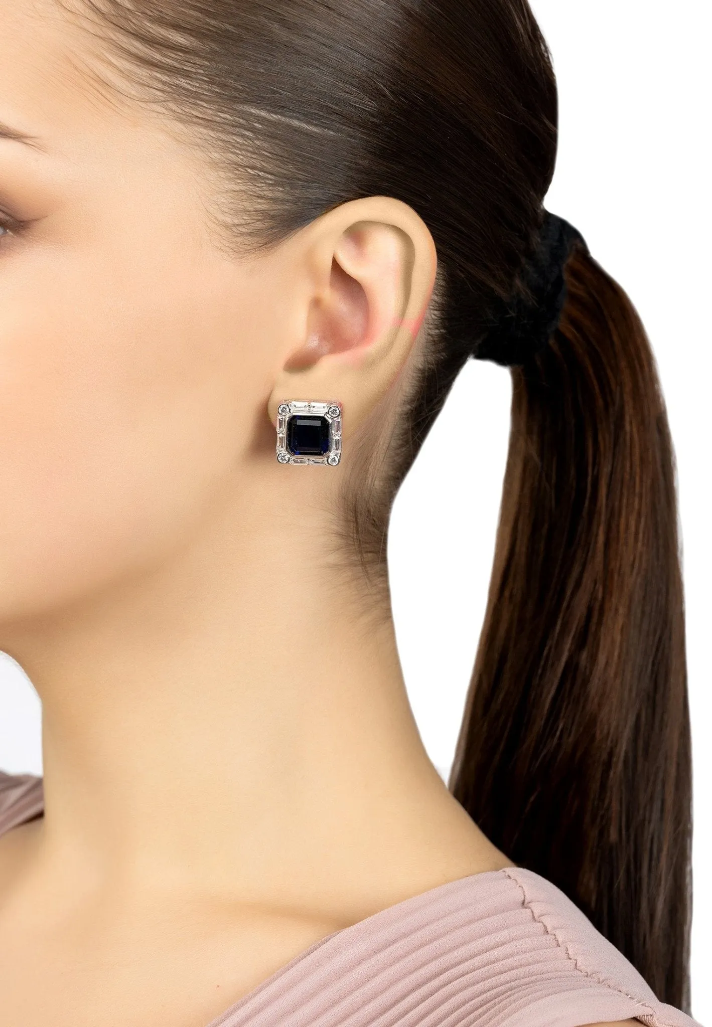 Chatsworth Clip On Earrings Sapphire Silver