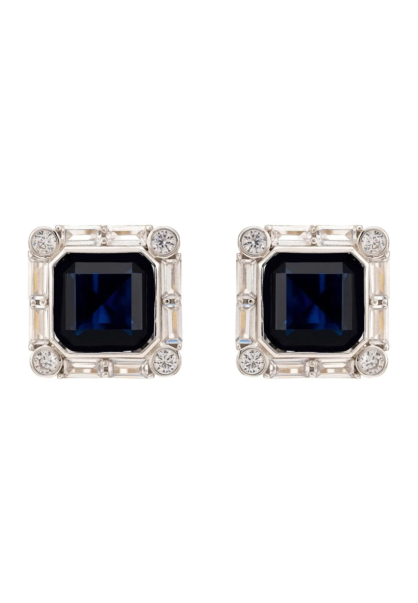 Chatsworth Clip On Earrings Sapphire Silver