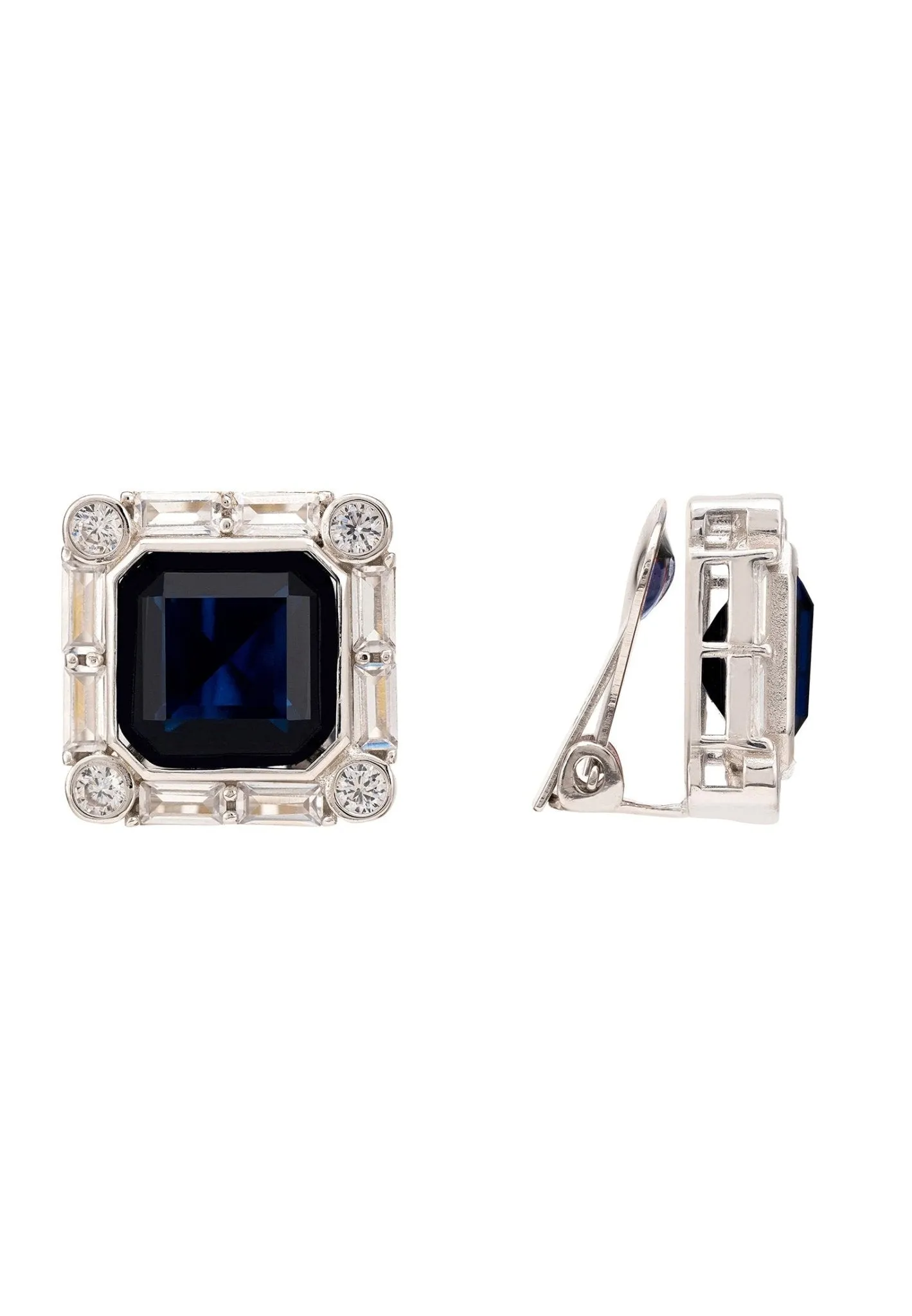 Chatsworth Clip On Earrings Sapphire Silver