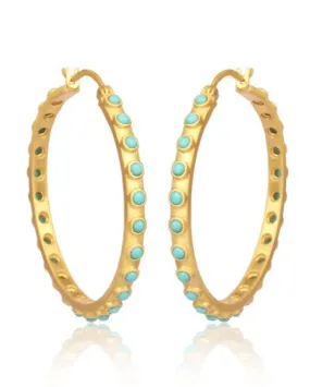 CHRISTINA GREENE TURQUOISE HOOP EARRINGS