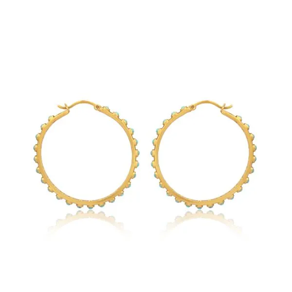 CHRISTINA GREENE TURQUOISE HOOP EARRINGS