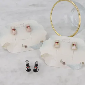 Christmas Cat Clip On Earrings