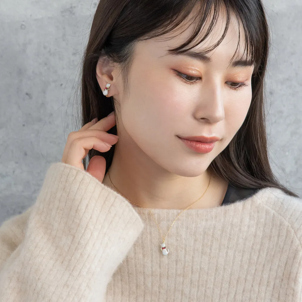 Christmas Cat Clip On Earrings