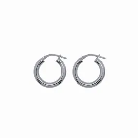 Chunky Hoop Earrings - Small - Silver