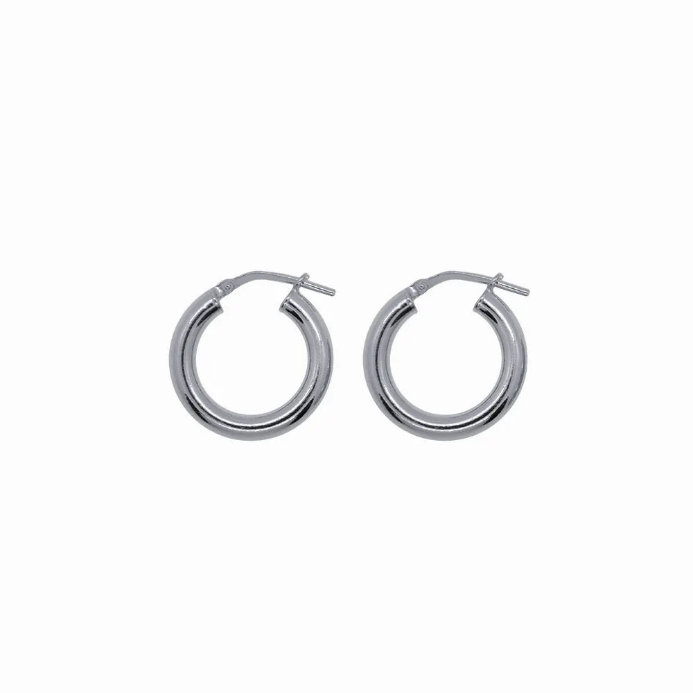 Chunky Hoop Earrings - Small - Silver