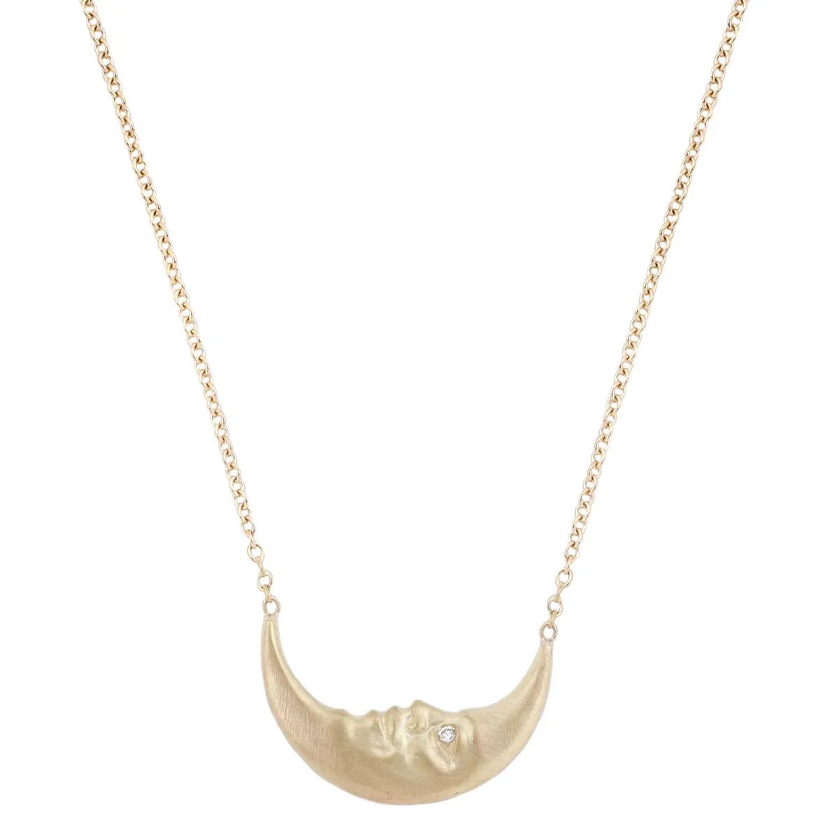 Crescent Moonface Necklace