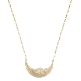 Crescent Moonface Necklace