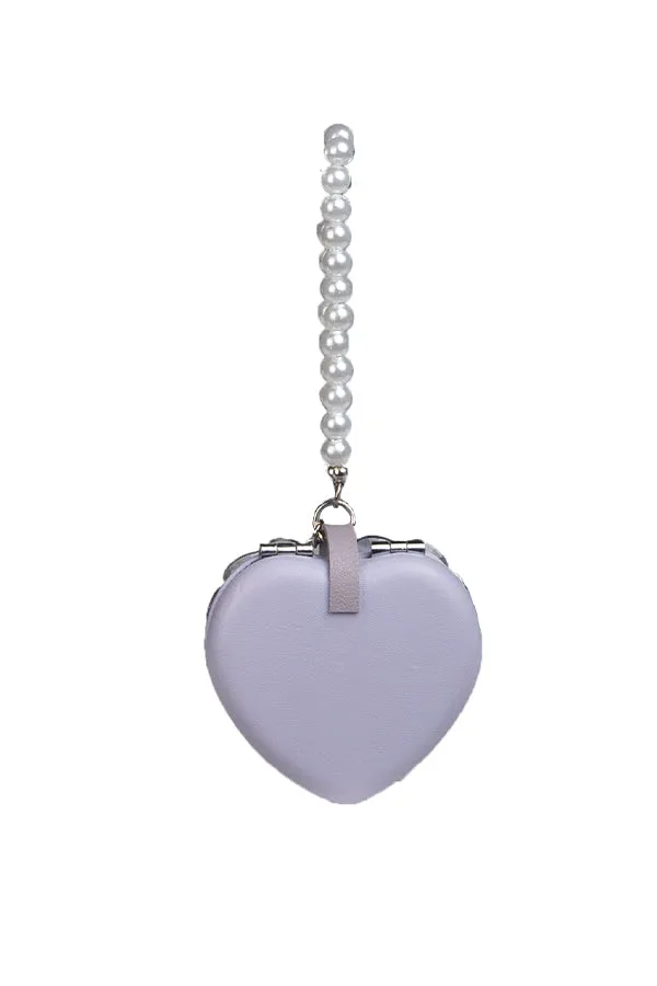 Crystal Heart Keychain Mirror