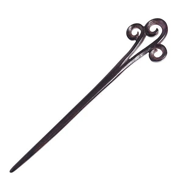 CrystalMood Handmade Carved 3 Curls Wood Hair Stick
