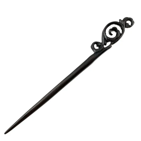 CrystalMood Handmade Carved Wood Hair Stick Auspicious